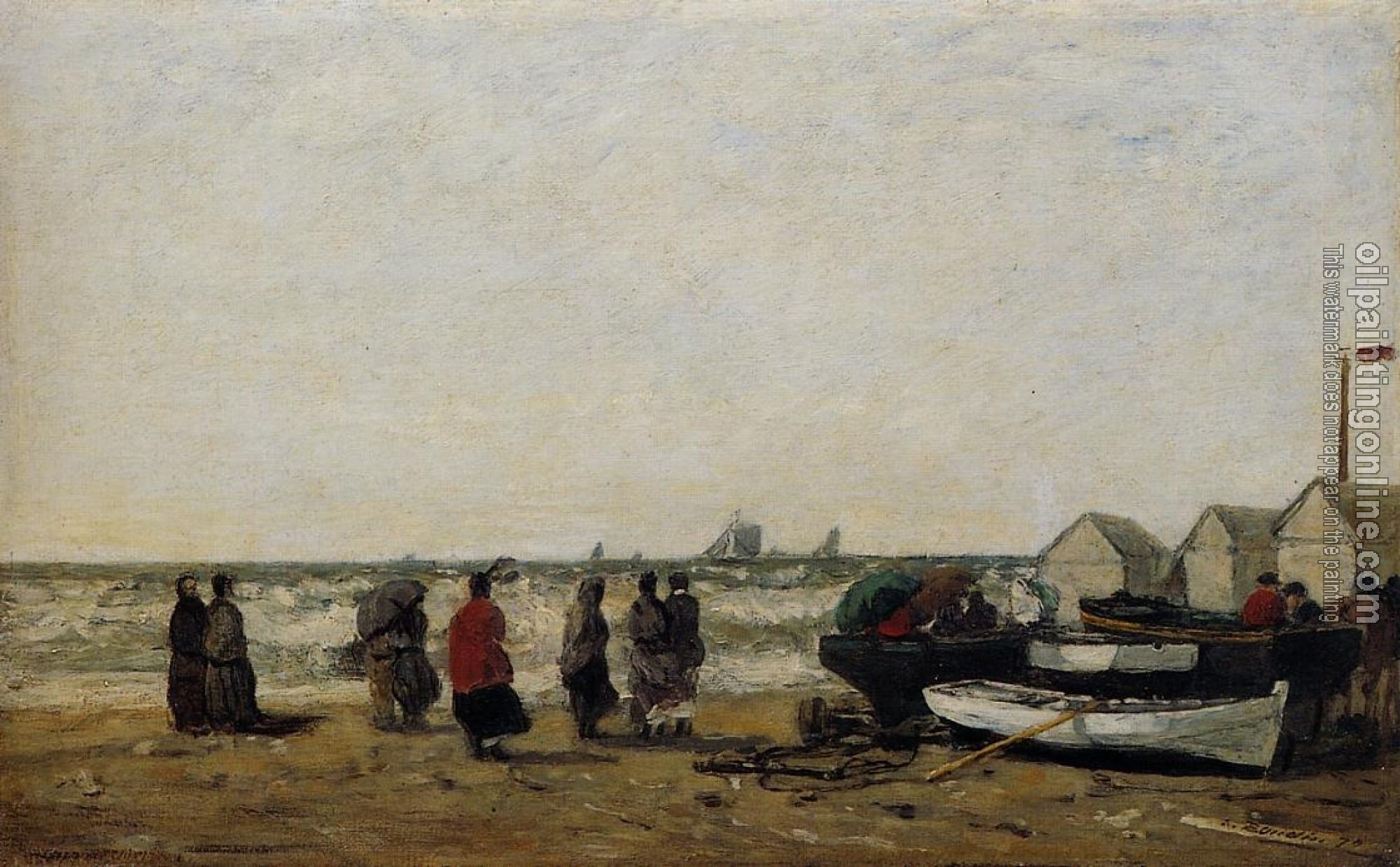 Boudin, Eugene - Women on the Beach, Rough Seas